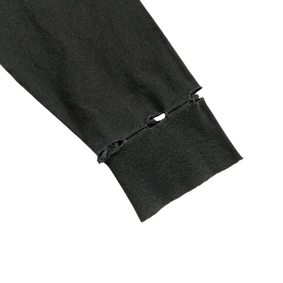 Joah Brown Mock Neck Cropped Long Sleeve Shirt Gray S / M Distressed Minimalist - Picture 3 of 8